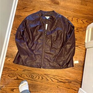 Christopher & Banks Dark Brown Leather Jacket